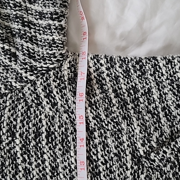 Loft Black White Asymmetrical Zip Moto Blazer Jacket, Size S - Picture 9 of 10